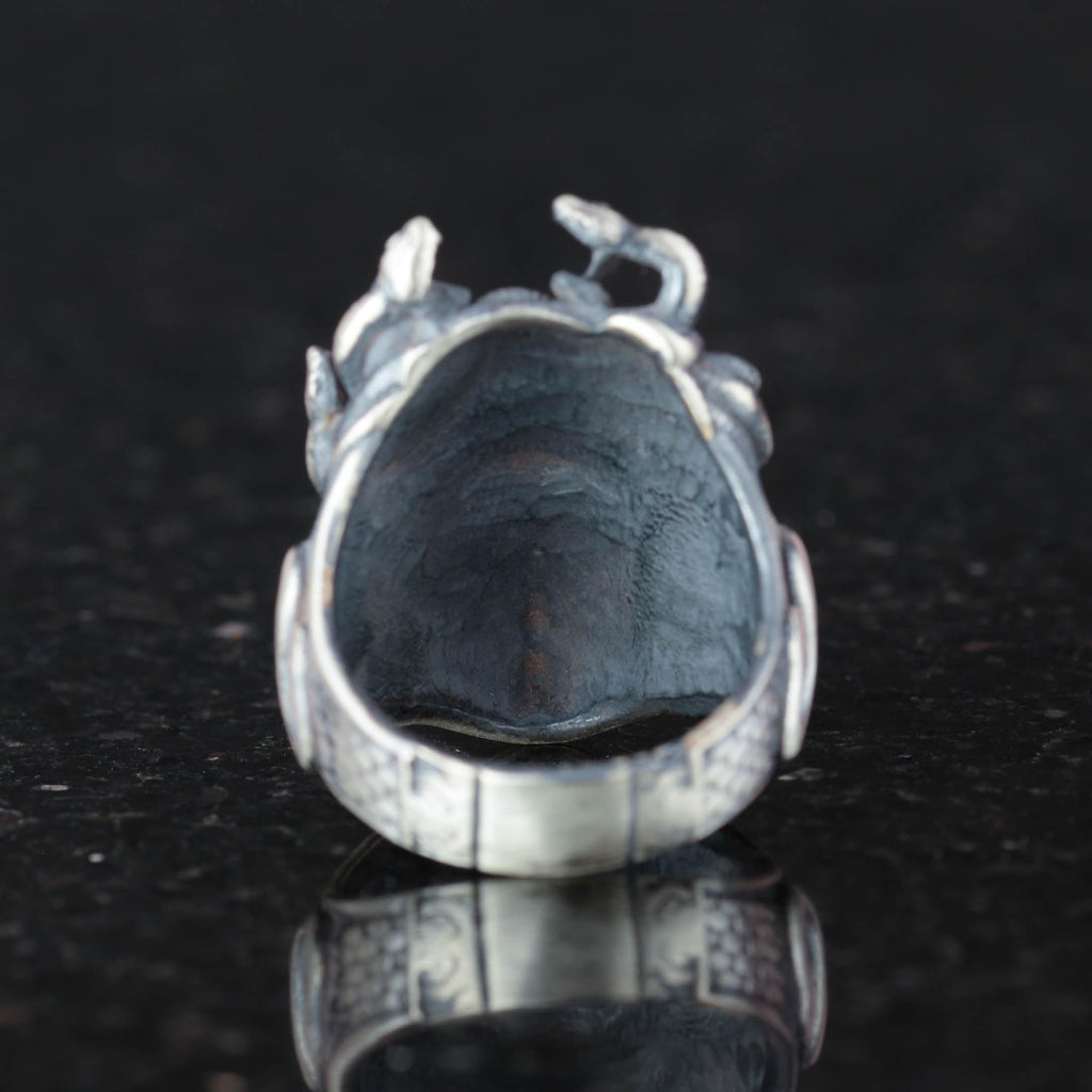 Antique Silver Medusa Head Ring, Greek Mythology Men's Ring, 925 Sterling Silver Ring (Customizable) — 6