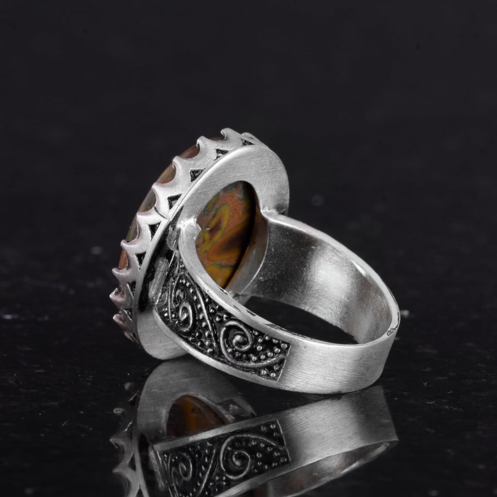 Natural Jasper Stone Ring - 925 Sterling Silver Ring — 6