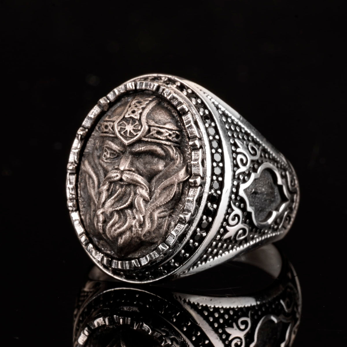 925 Sterling Silver Men's Viking Warrior Ring - Bold and Historical Design, Suitable for Daily Wear and Special Occasions — 4