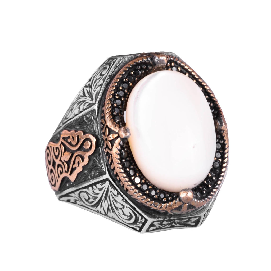 Natural Pearl Stone Ring - 925 Sterling Silver (Model-2)