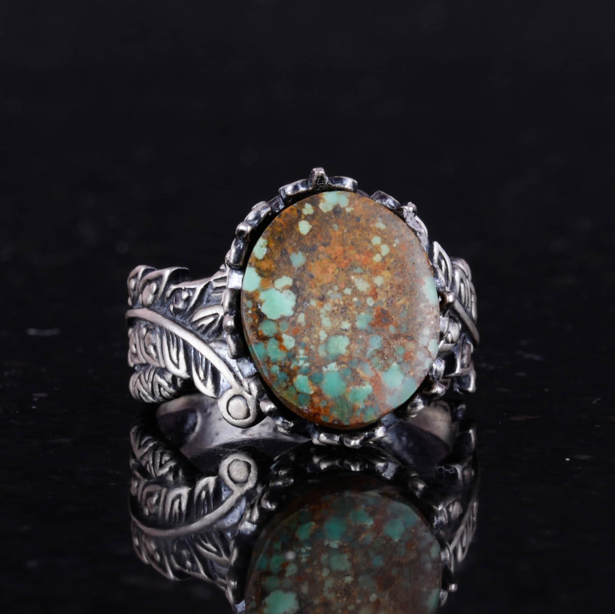 Natural Arizona Turquoise Stone Ring, 925 Sterling Silver Ring, Minimalist Handmade Ring (Model-4) — 5