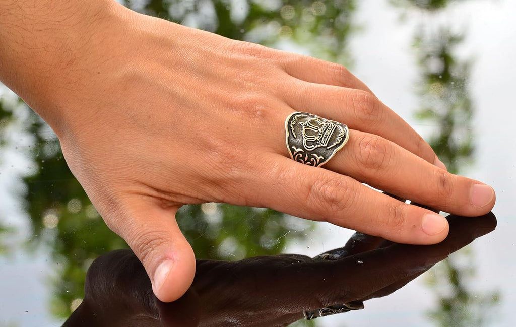 Men's Adjustable 925 Sterling Silver Crown Ring - Royal Ring — 6