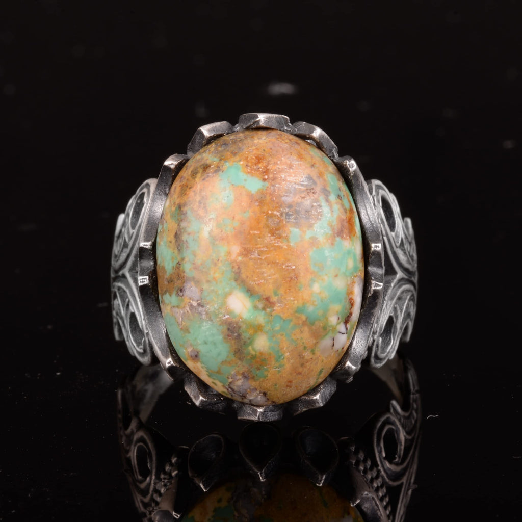 Natural Arizona Turquoise Stone Ring (Model-19) — 3