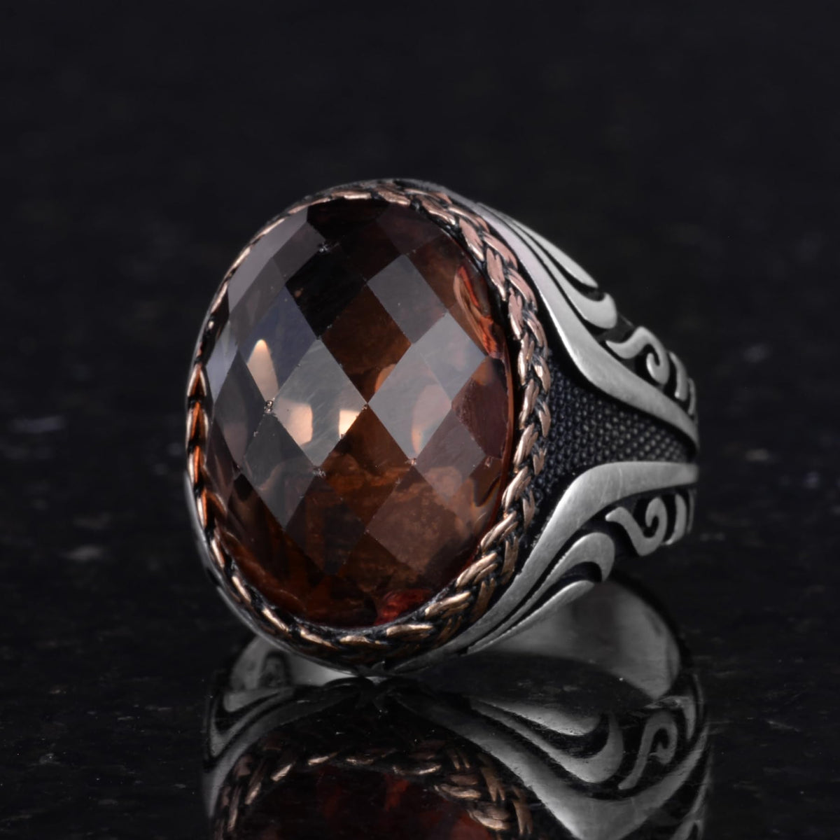 925 Sterling Silver Ring - Manufactured Stone Silver Ring - Handmade Ring (Manufactured Sultanite) — 6