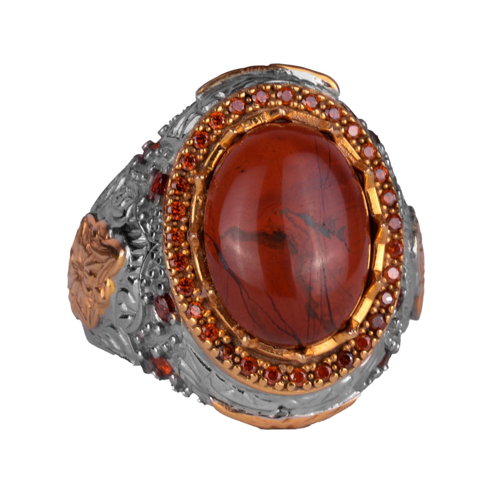 Natural Stone Ring - Sultan Ring - 925 Sterling Silver Ring (Kansit)