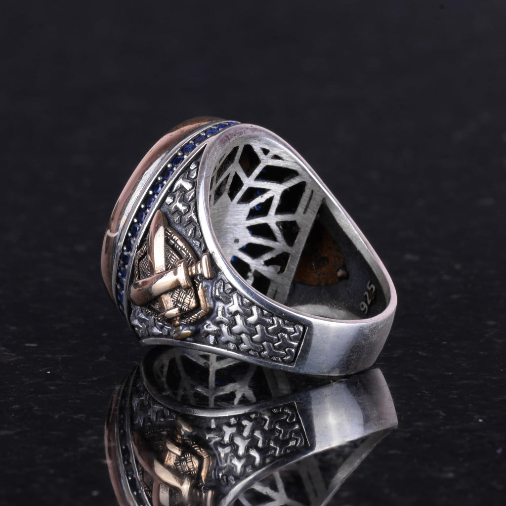 925 Sterling Silver Star of David Men's Ring — 7