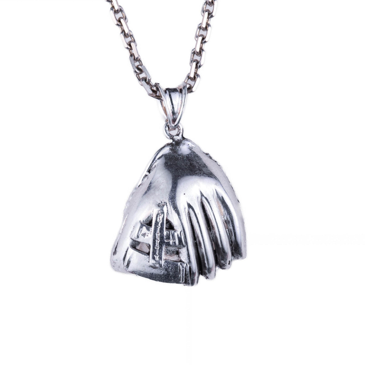 925 Sterling Silver Baseball Glove Necklace - Handmade Sports Necklace - Minimalist Jewelry for Baseball Fans - Gift for Athletes