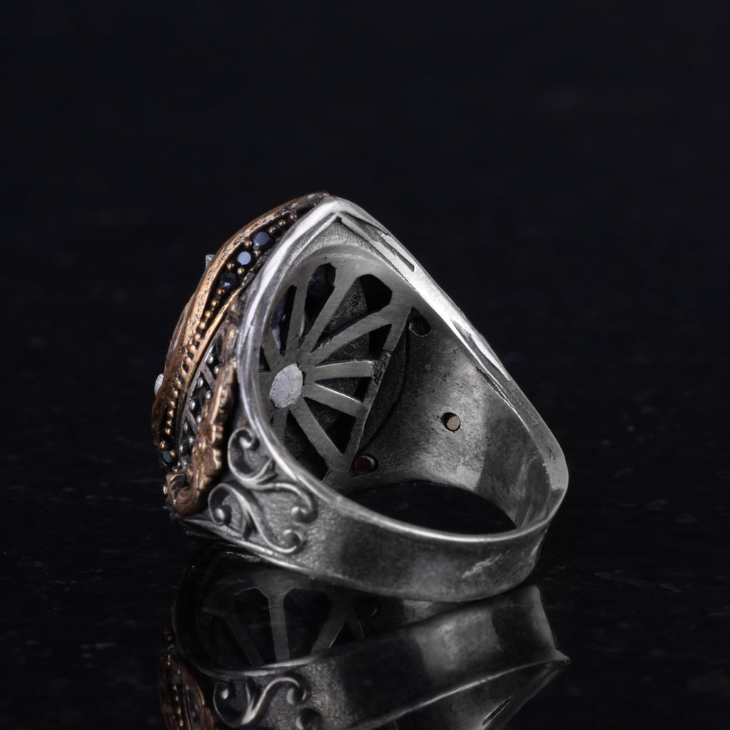 Personalized Ring, 925 Sterling Silver, Men's Initial Ring, Monogram Ring — 6