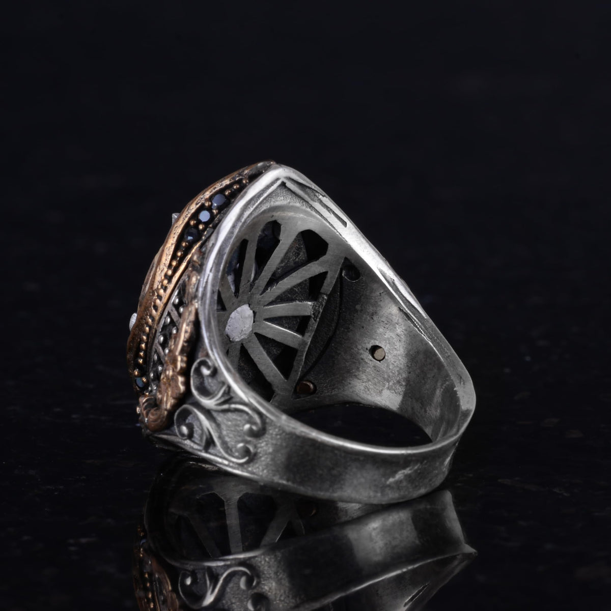 Personalized Ring, 925 Sterling Silver, Men's Initial Ring, Monogram Ring — 6