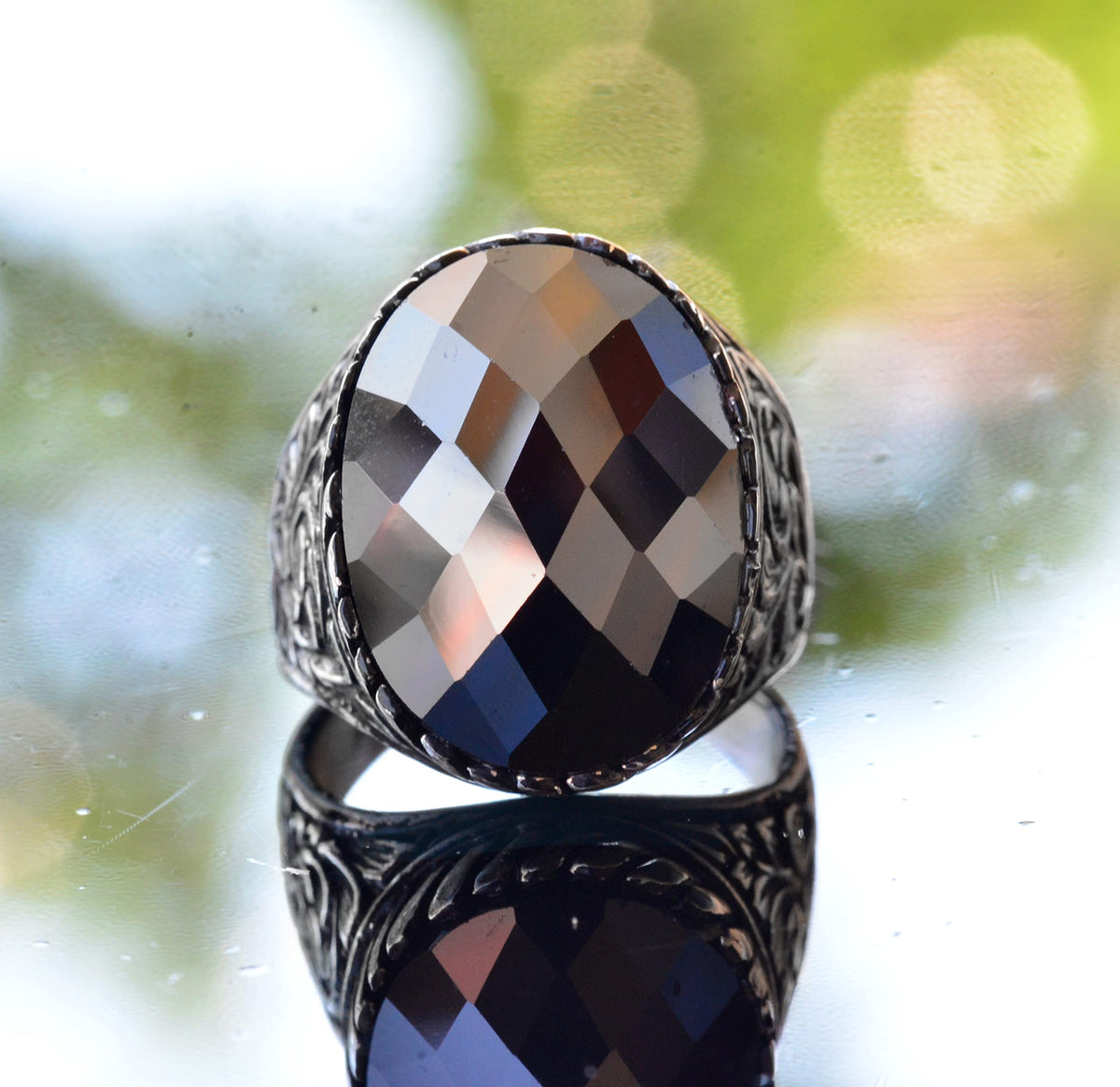 KAMBO Natural Obsidian Ring — 3