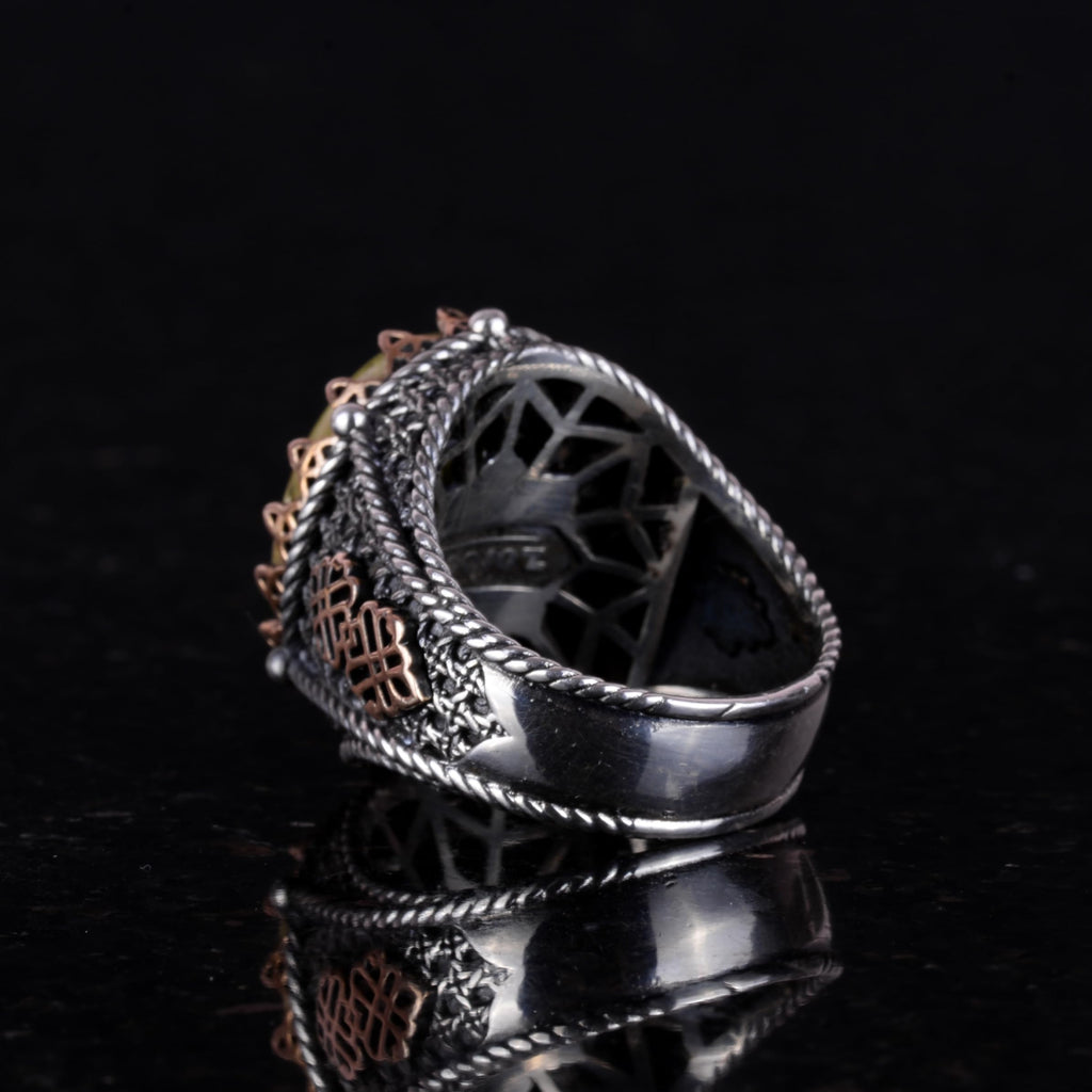 Natural Unakite Stone Ring — 6