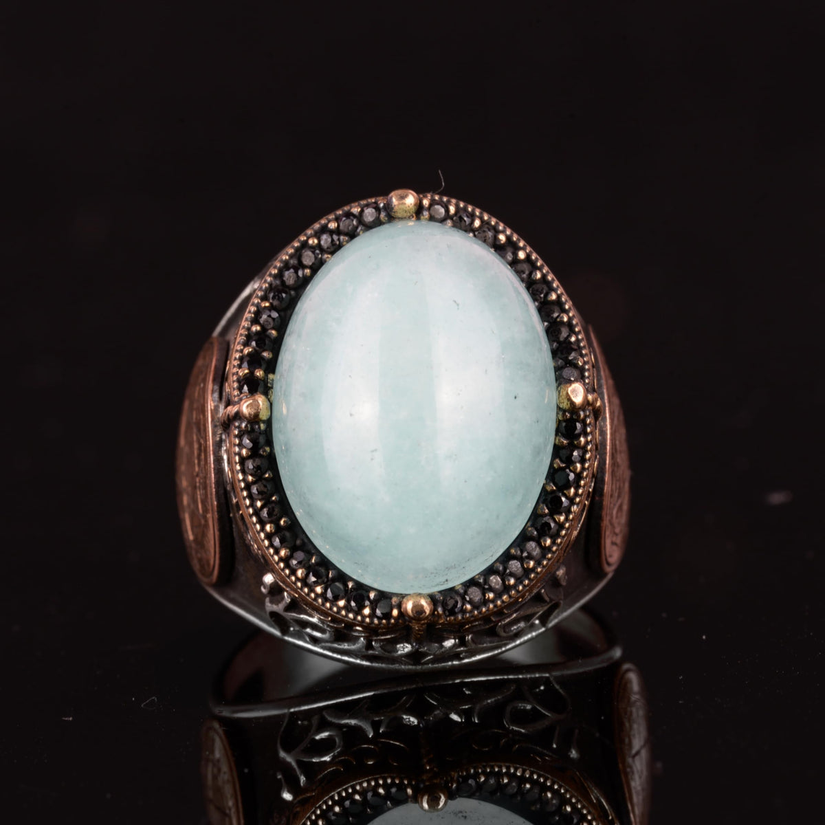 Star of David Ring, Natural Chalcedony Stone Ring, 925 Sterling Silver Ring — 5
