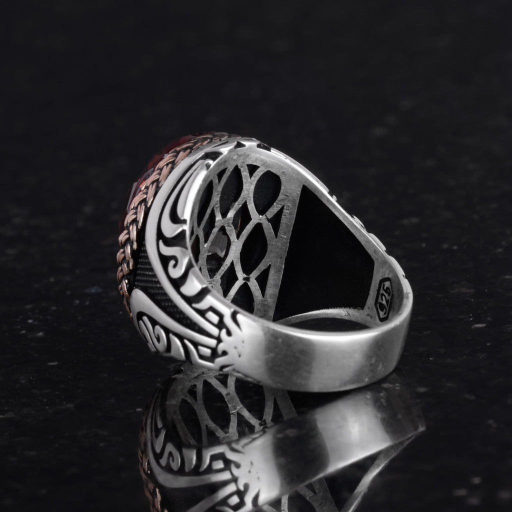 925 Sterling Silver Ring - Manufactured Stone Silver Ring - Handmade Ring (Manufactured Sultanite) — 7