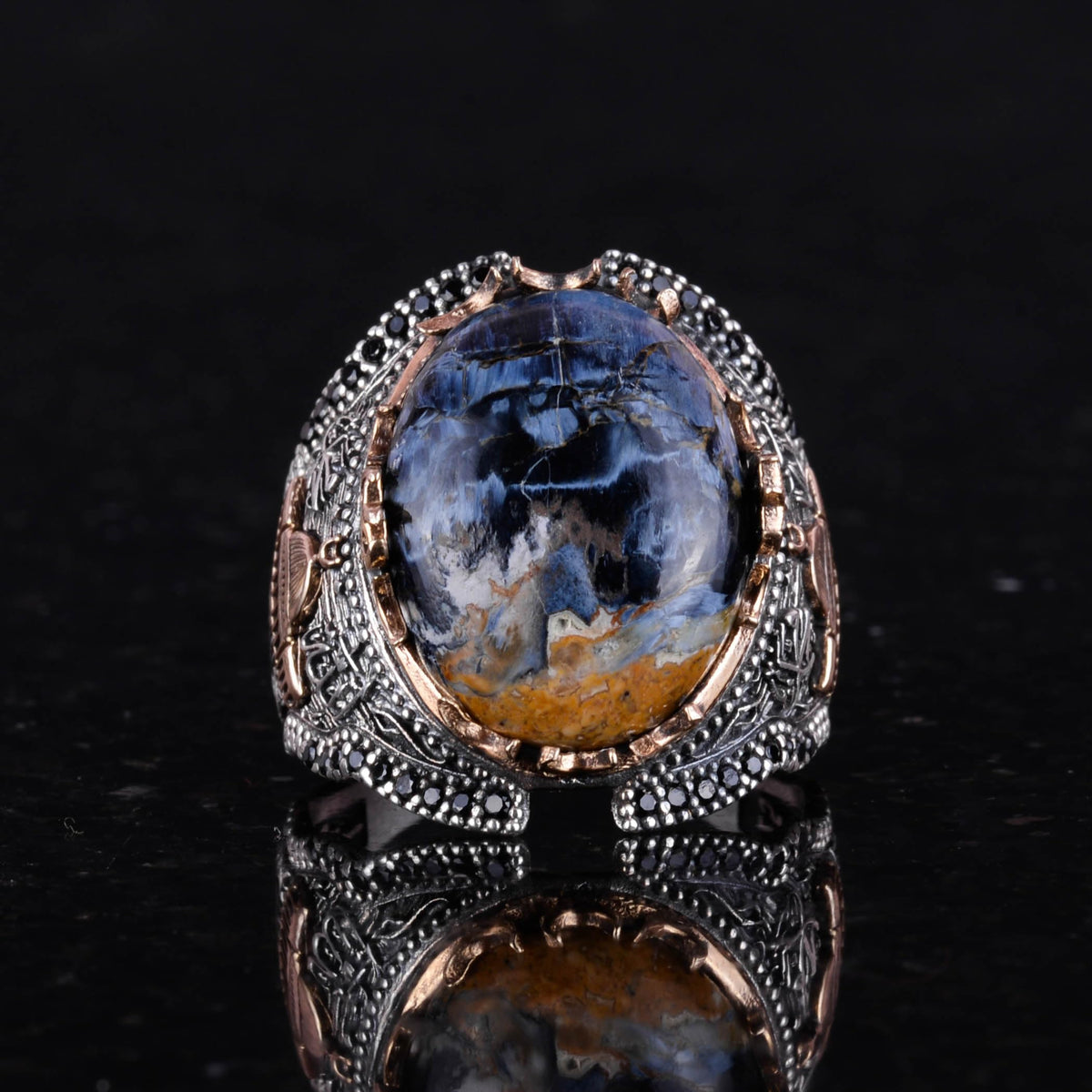 Natural Pietersite Stone Ring, 925 Sterling Silver (Model-2) — 4