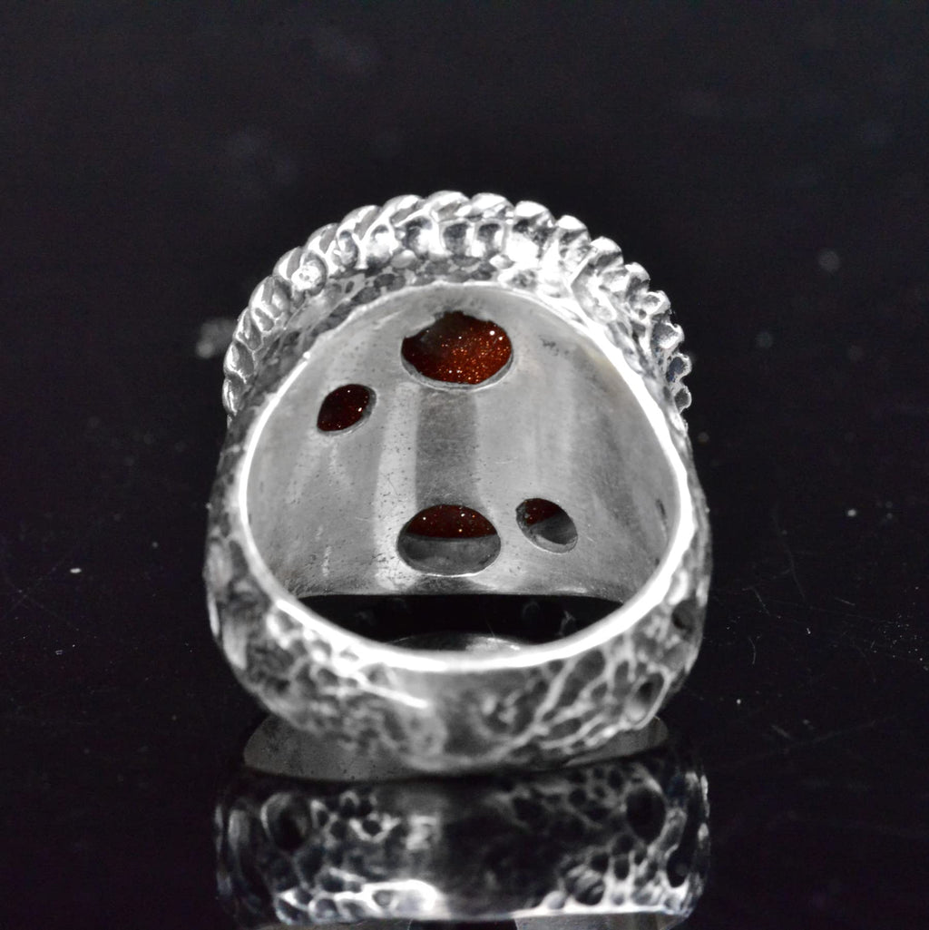 Handcrafted Vintage Ring, 925 Sterling Silver Men's Ring, Artificial Star Stone Men's Ring — 5