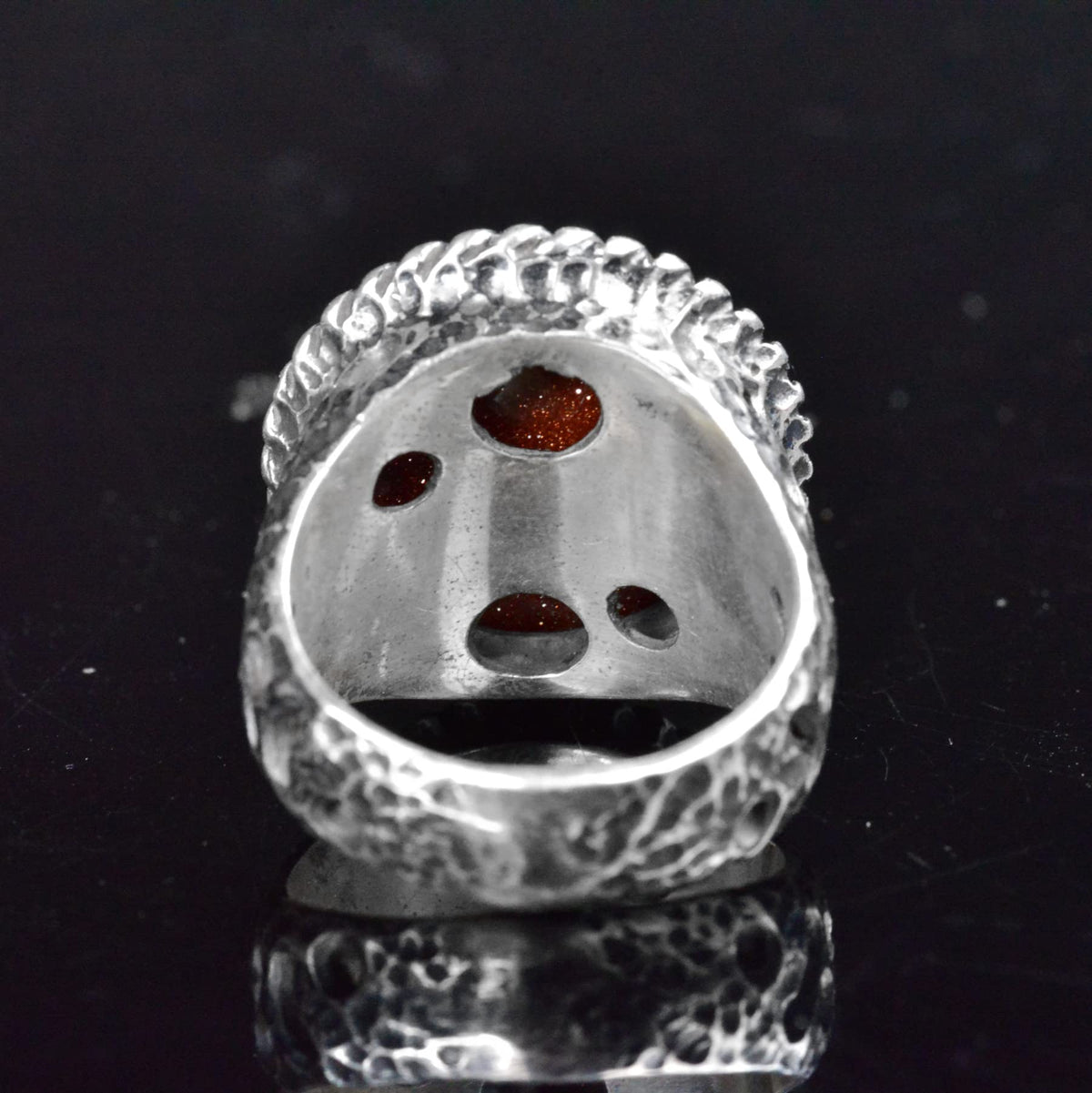 Handcrafted Vintage Ring, 925 Sterling Silver Men's Ring, Artificial Star Stone Men's Ring — 5