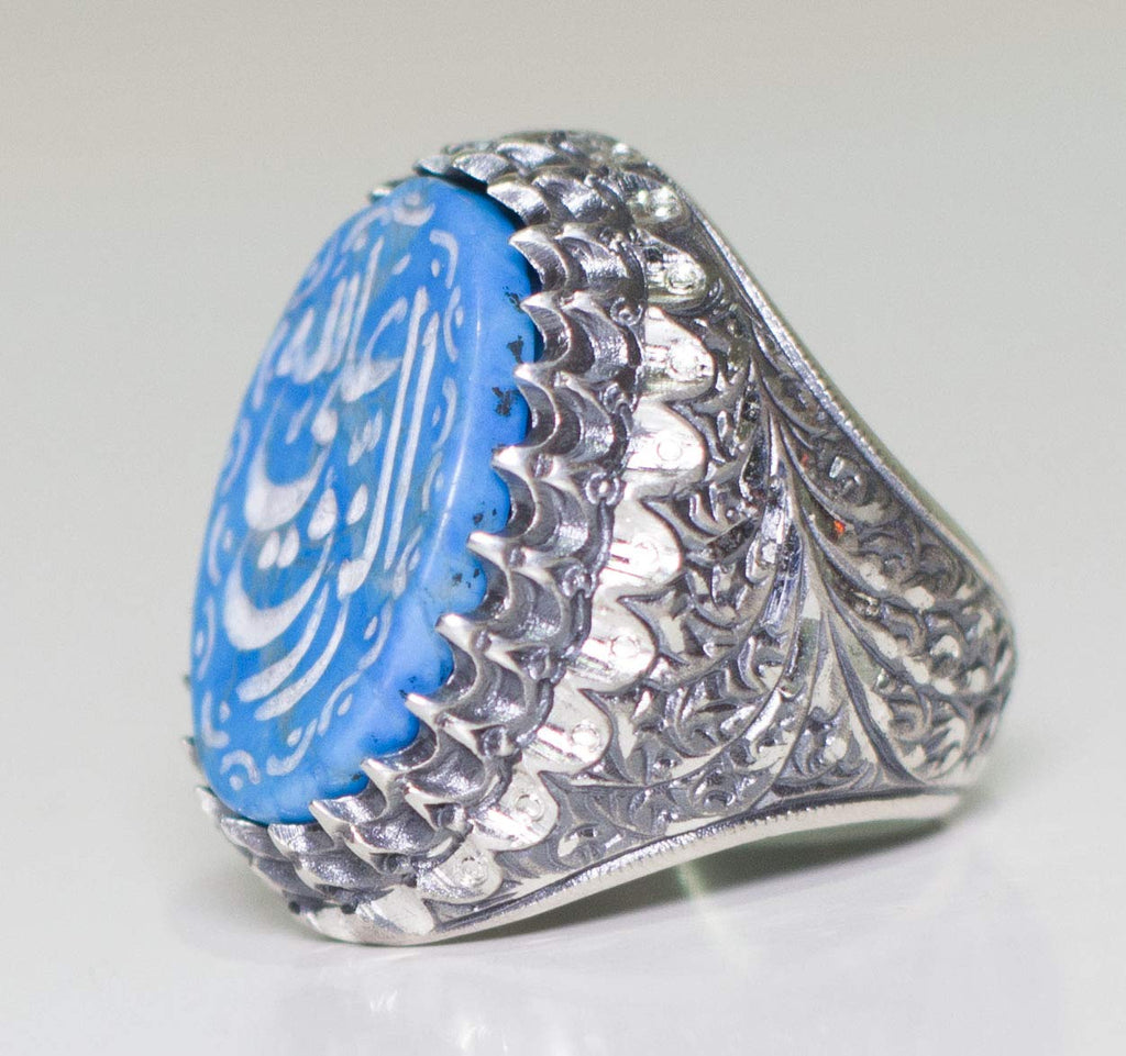 KAMBO 925 Sterling Silver Men's Ring, Islamic Ring, Steel Pen Craft (Model-2) — 2
