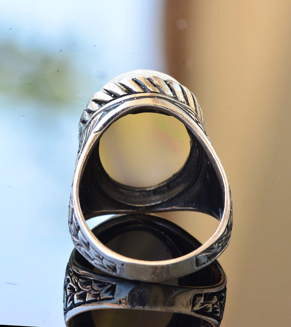 925 Sterling Silver Ring - Ring with Natural Pearl Stone — 8