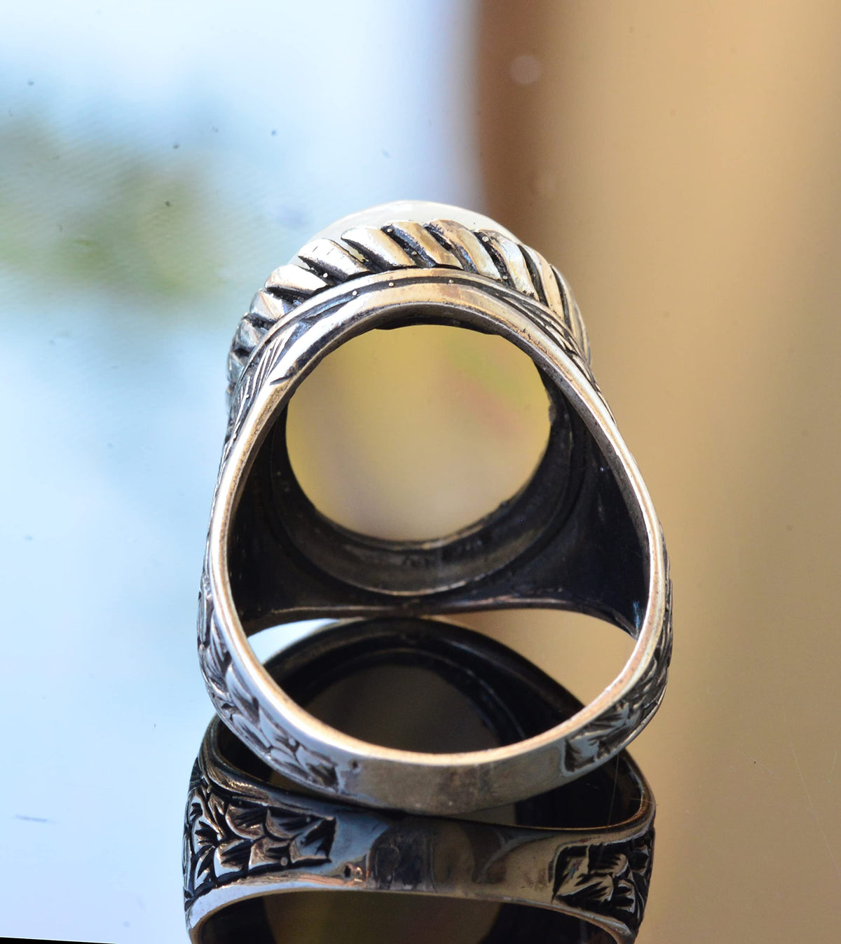 925 Sterling Silver Ring - Ring with Natural Pearl Stone — 8