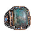 Natural Stone Ring - Handmade Ring - 925 Sterling Silver Ring