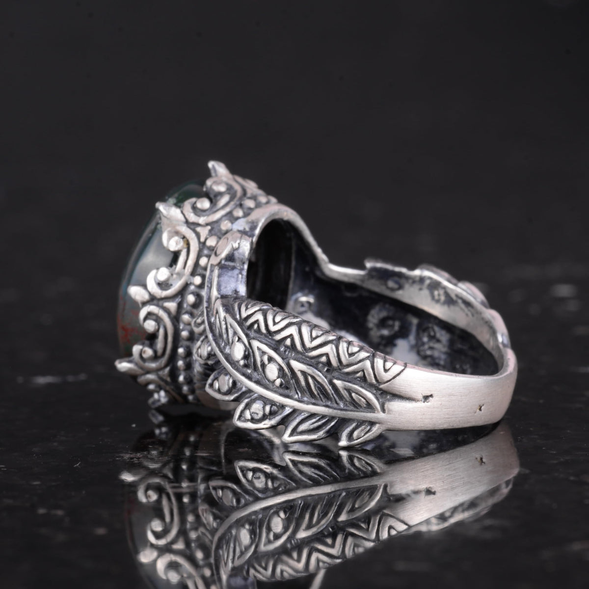 Vintage Bohemian Design Silver Women's Ring (Model-2) — 7