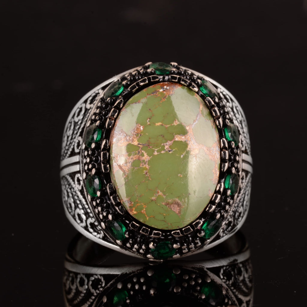 Real Arizona Turquoise Stone Ring (Model-4) — 3