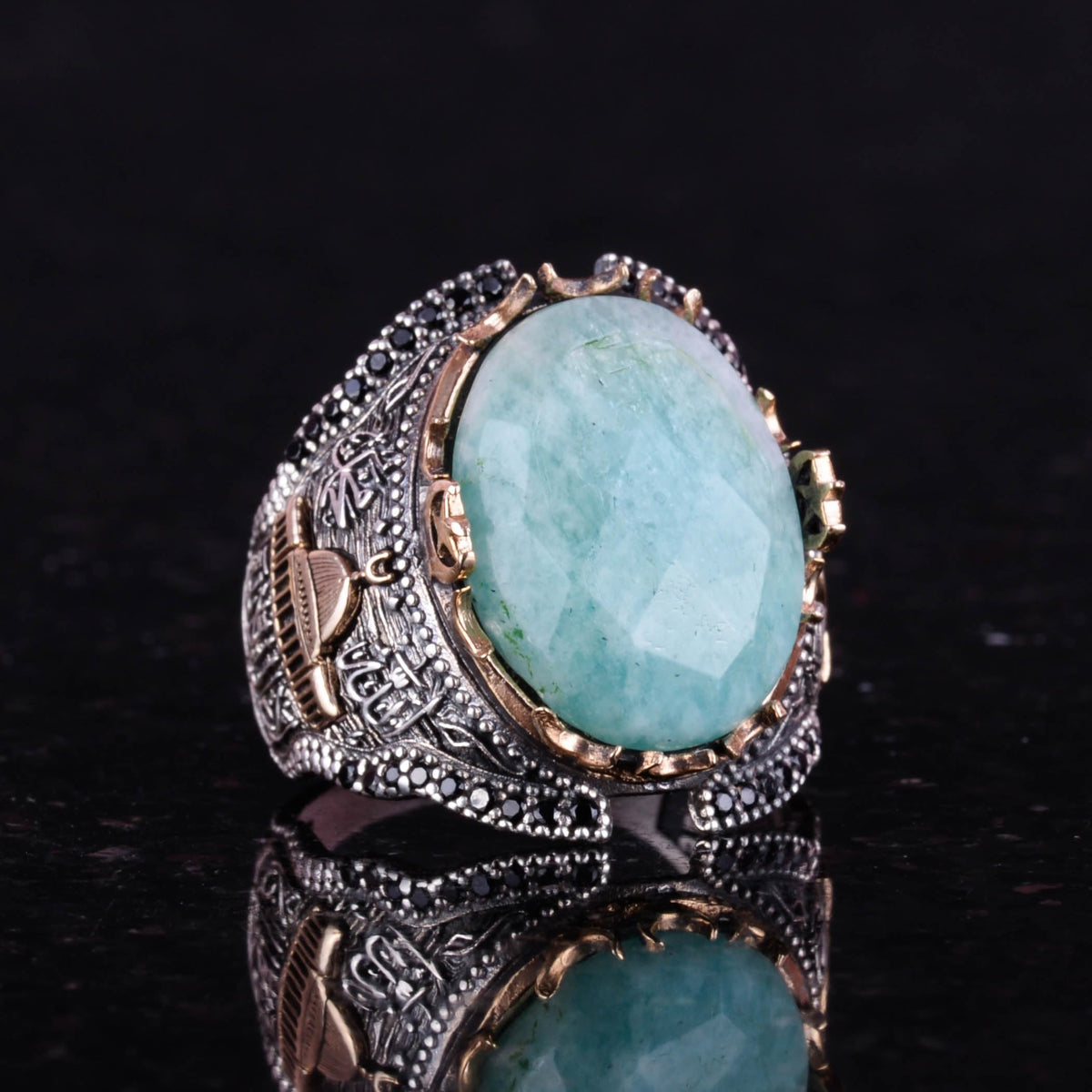 Natural Stone Ring, 925 Sterling Silver Ring (Model-2) — 4
