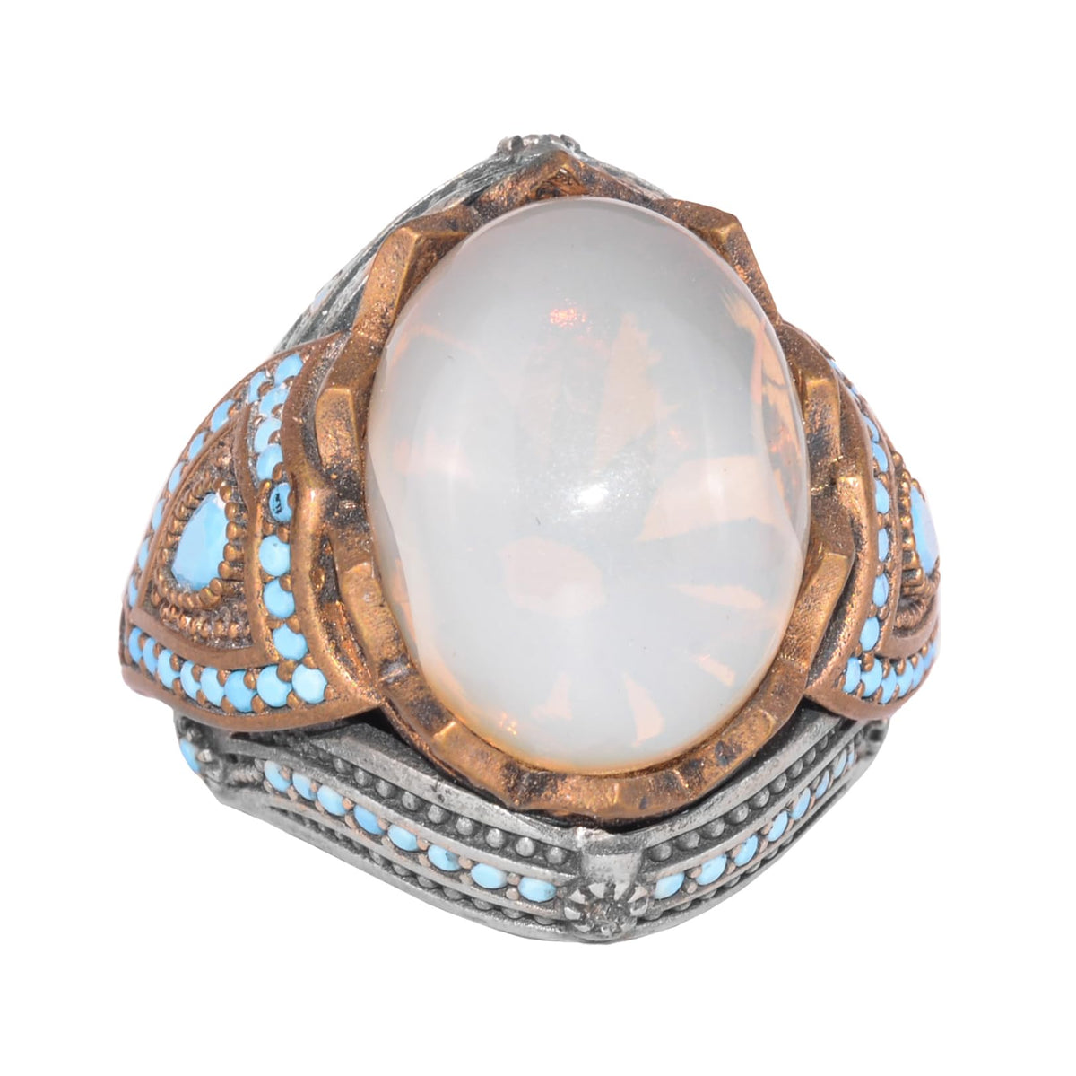 925 Sterling Silver Ring with Real Oval Opal Stone (Model-2)