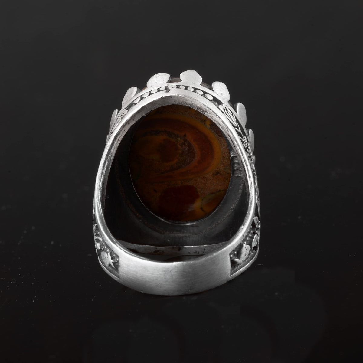 Natural Jasper Stone Ring, 925 Sterling Silver — 8