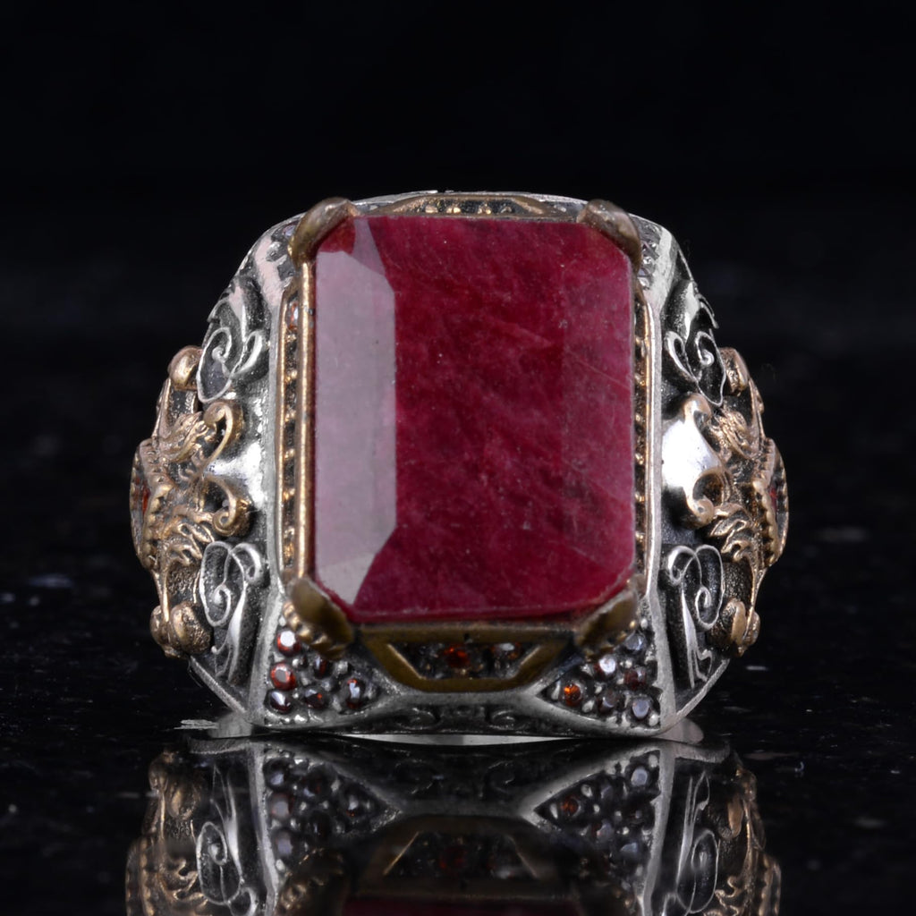 Natural Ruby Stone Ring - 925 Sterling Silver (Model-2) — 4