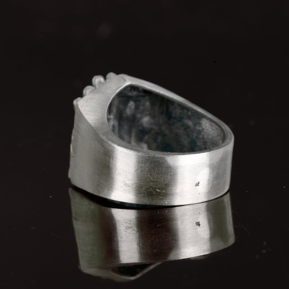 Silver Scary Ghost Handcrafted Ring — 6