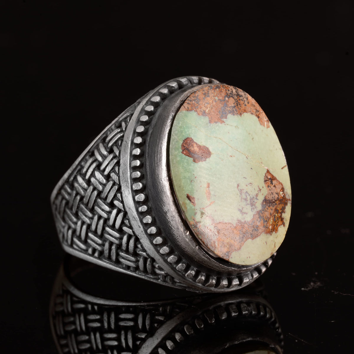 Natural Arizona Turquoise Silver Ring — 3