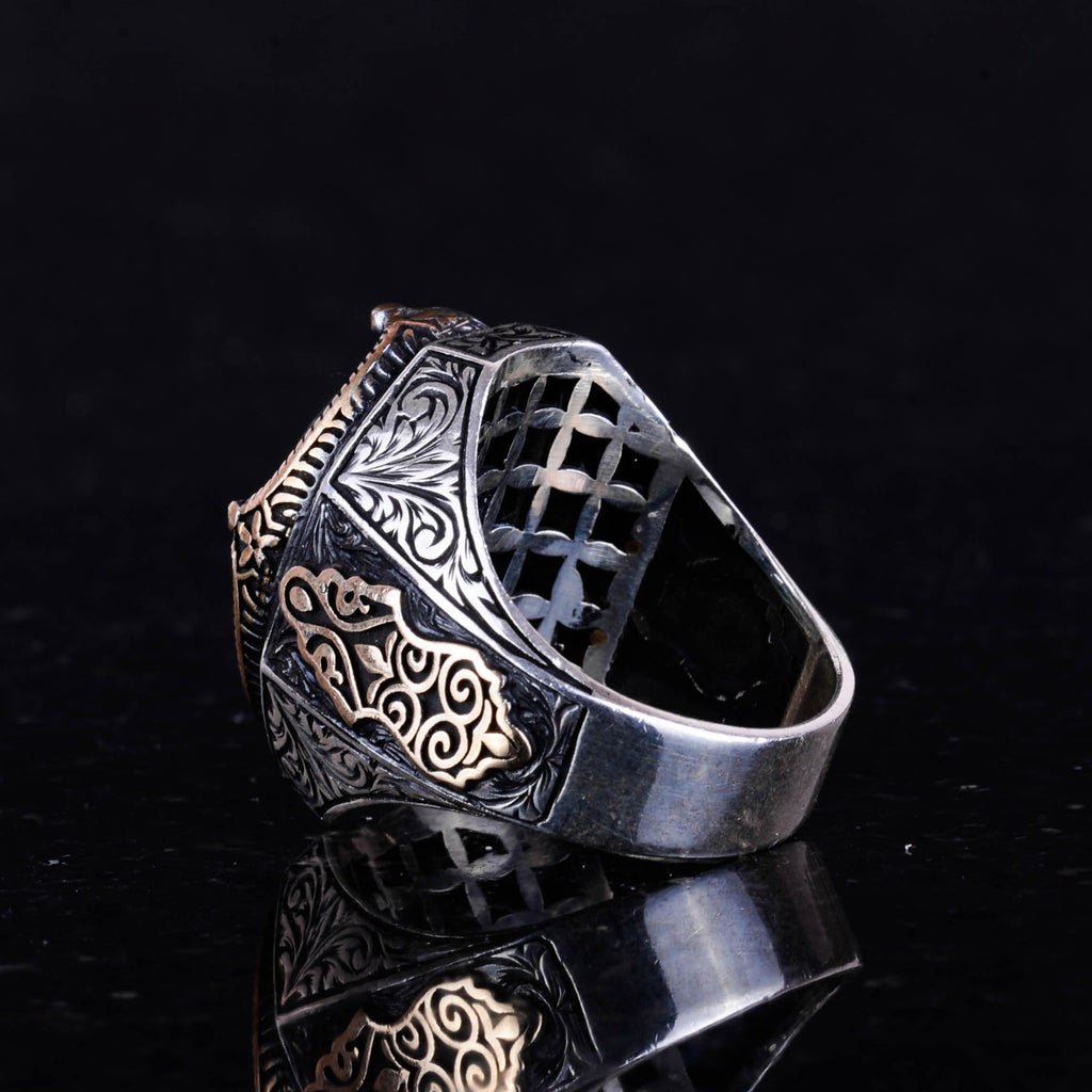 Natural Emerald Stone Ring - 925 Sterling Silver — 7