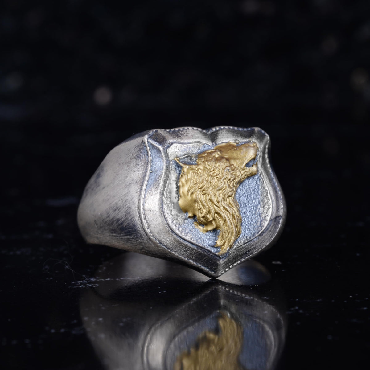 KAMBO 925 Sterling Silver Wolf Head Ring – Handmade Gothic Animal Symbol Ring for Men – Bold Statement Jewelry Design fo