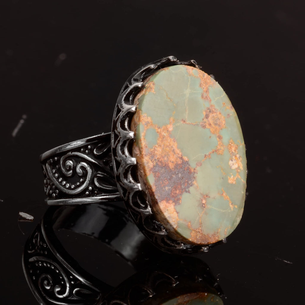 Natural Arizona Turquoise Gemstone Ring - 925 Sterling Silver — 4