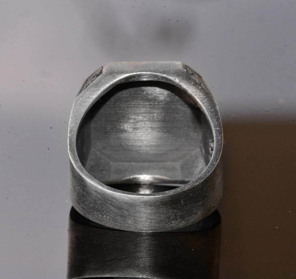 925K Silver Men's Ring - Seal Ring - Handmade Ring (Sun) — 5
