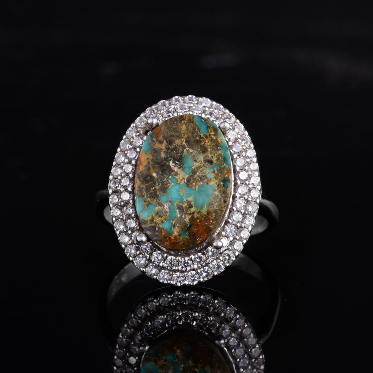 KAMBO Natural Turquoise Stone Elegant Women's Ring – 925 Sterling Silver Handmade Jewelry (Style-26) — 4