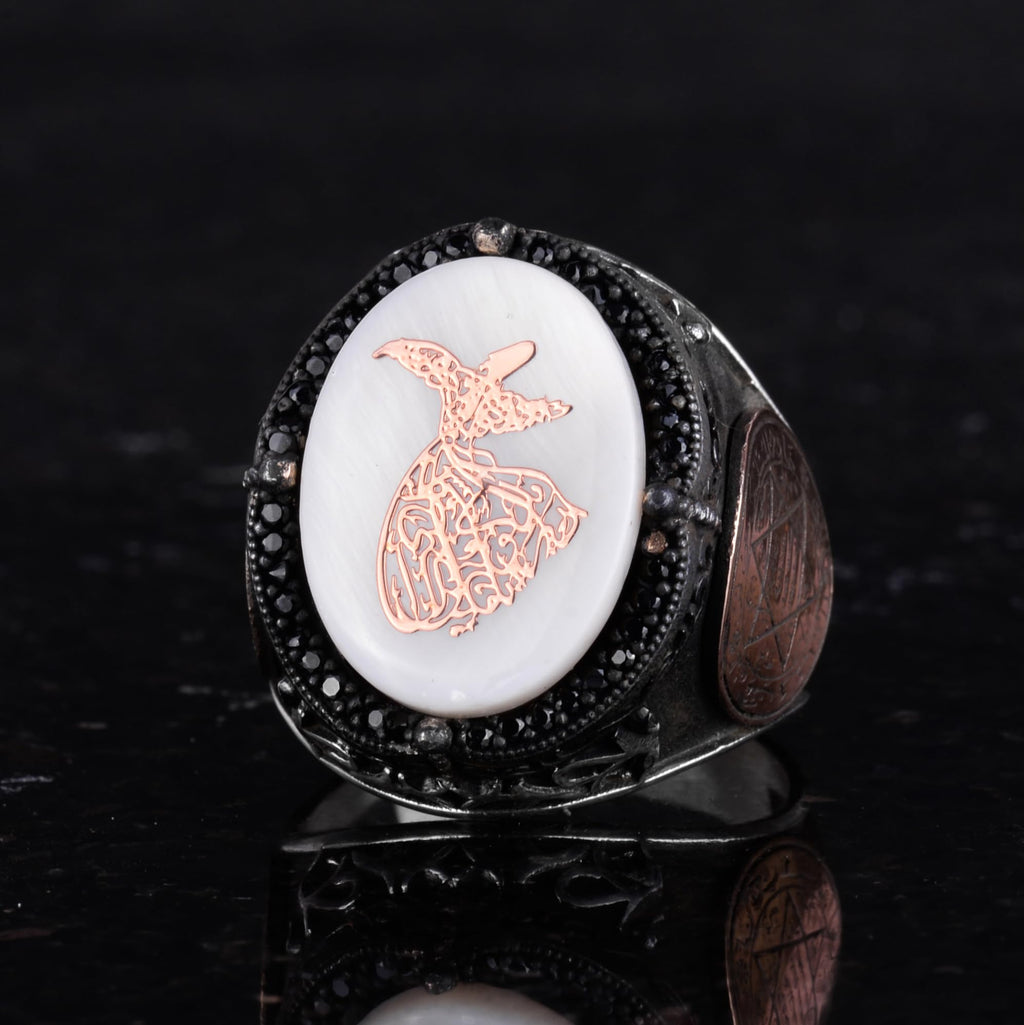 Patterned Handmade Ring - 925 Sterling Silver Men's Ring - Star of David Jewelry — 6