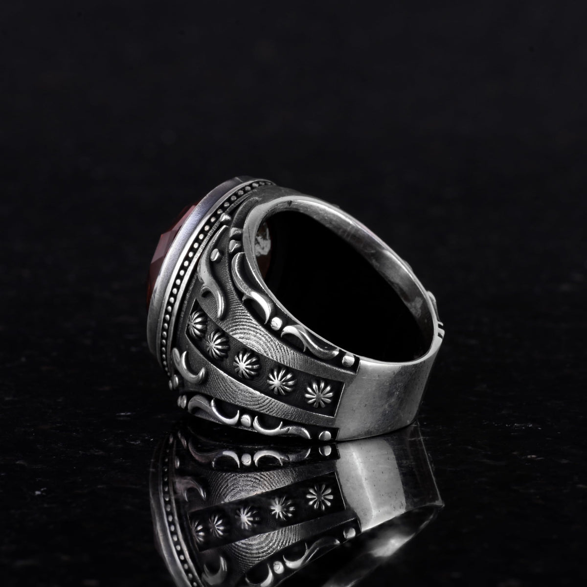 Synthetic Sultanit Stone Ring, 925 Sterling Silver Ring, Design Silver Men's Ring — 6