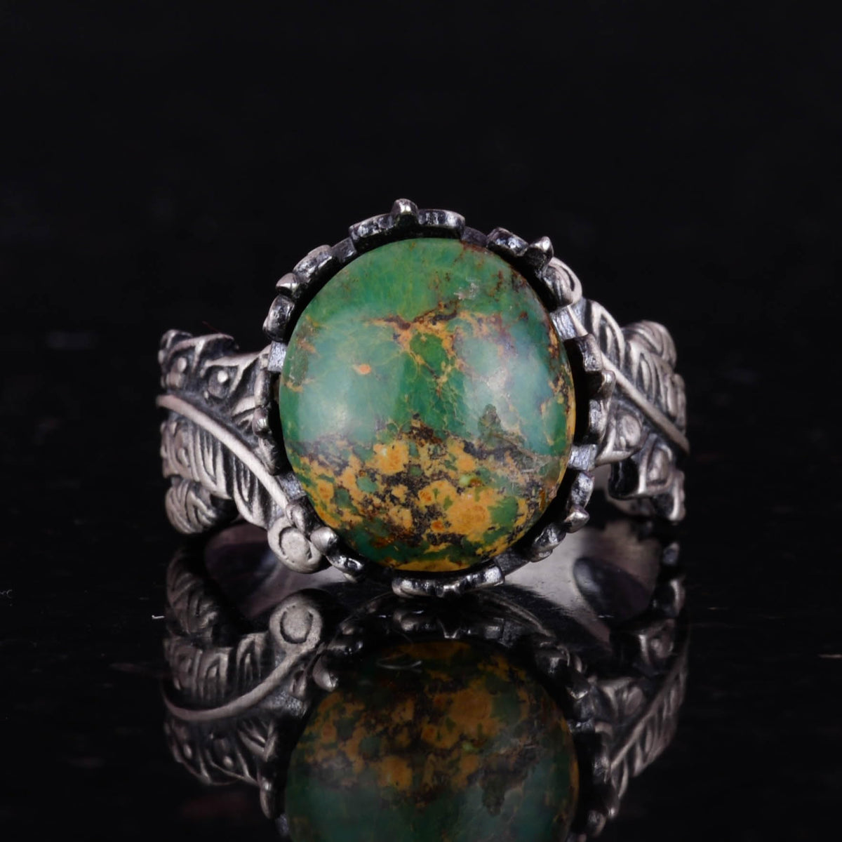 Natural Arizona Turquoise Stone Ring, 925 Sterling Silver Ring, Minimalist Handmade Ring — 4