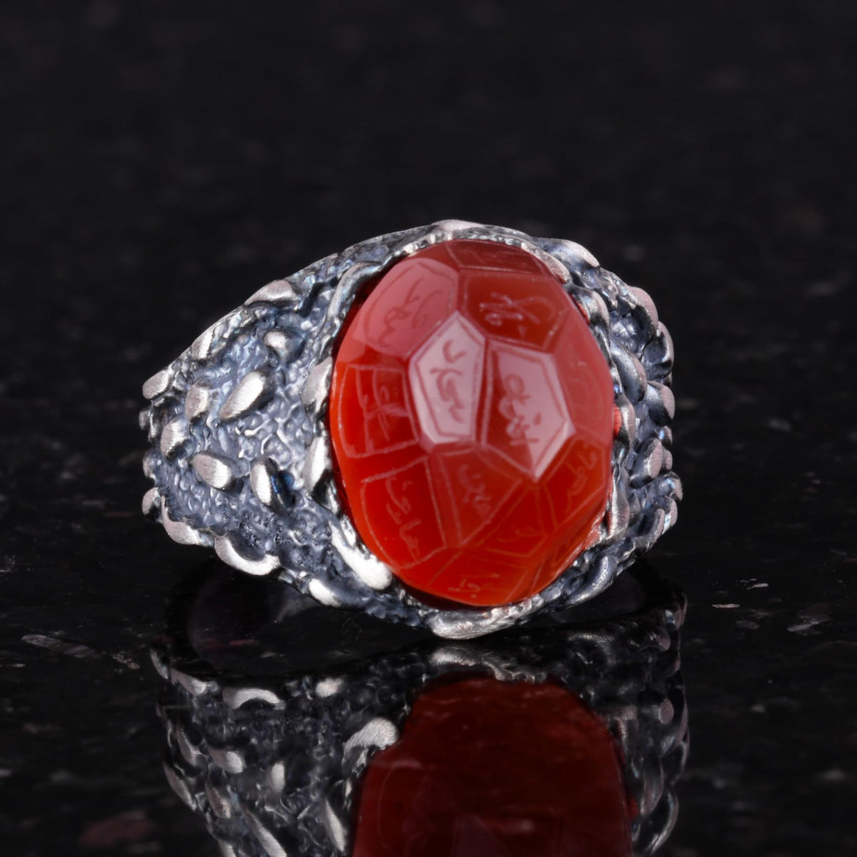 Natural Agate Stone Ring, 925 Sterling Silver Ring (Model-2) — 4