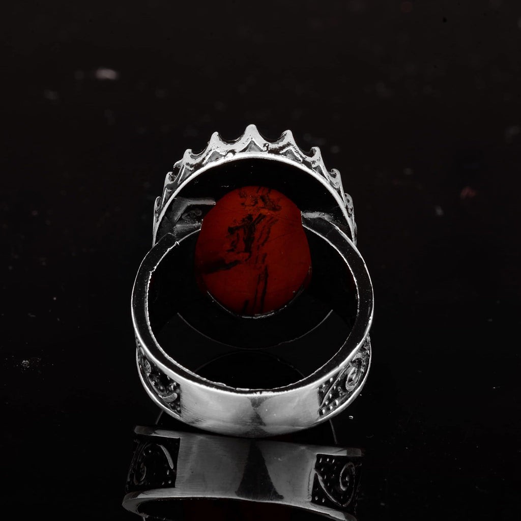 Natural Stone Ring - Handcrafted 925 Sterling Silver Ring — 6