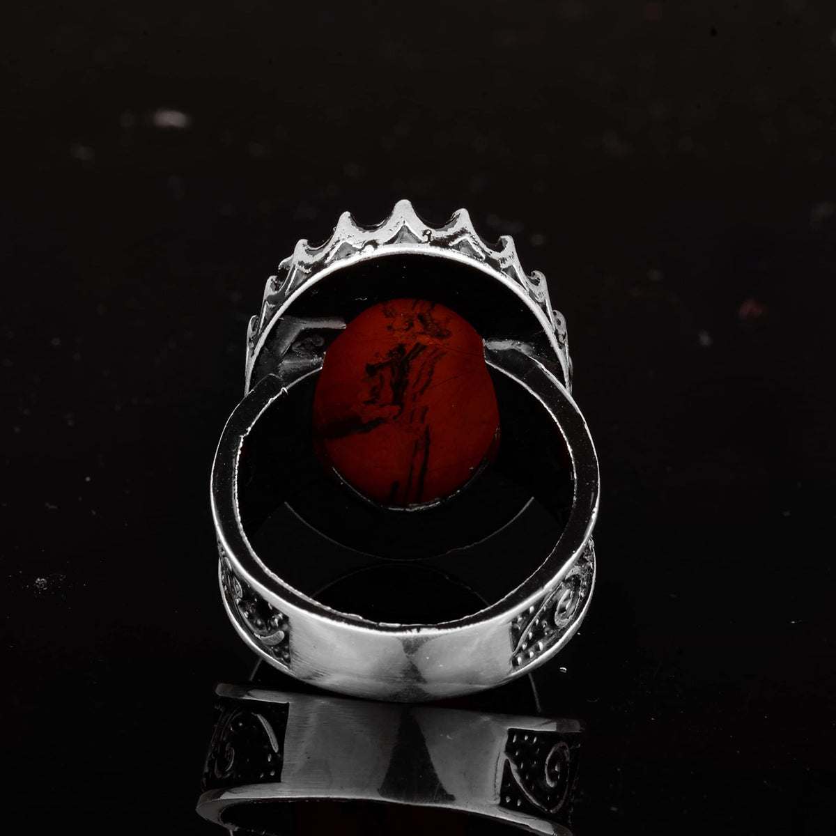 Natural Stone Ring - Handcrafted 925 Sterling Silver Ring — 6