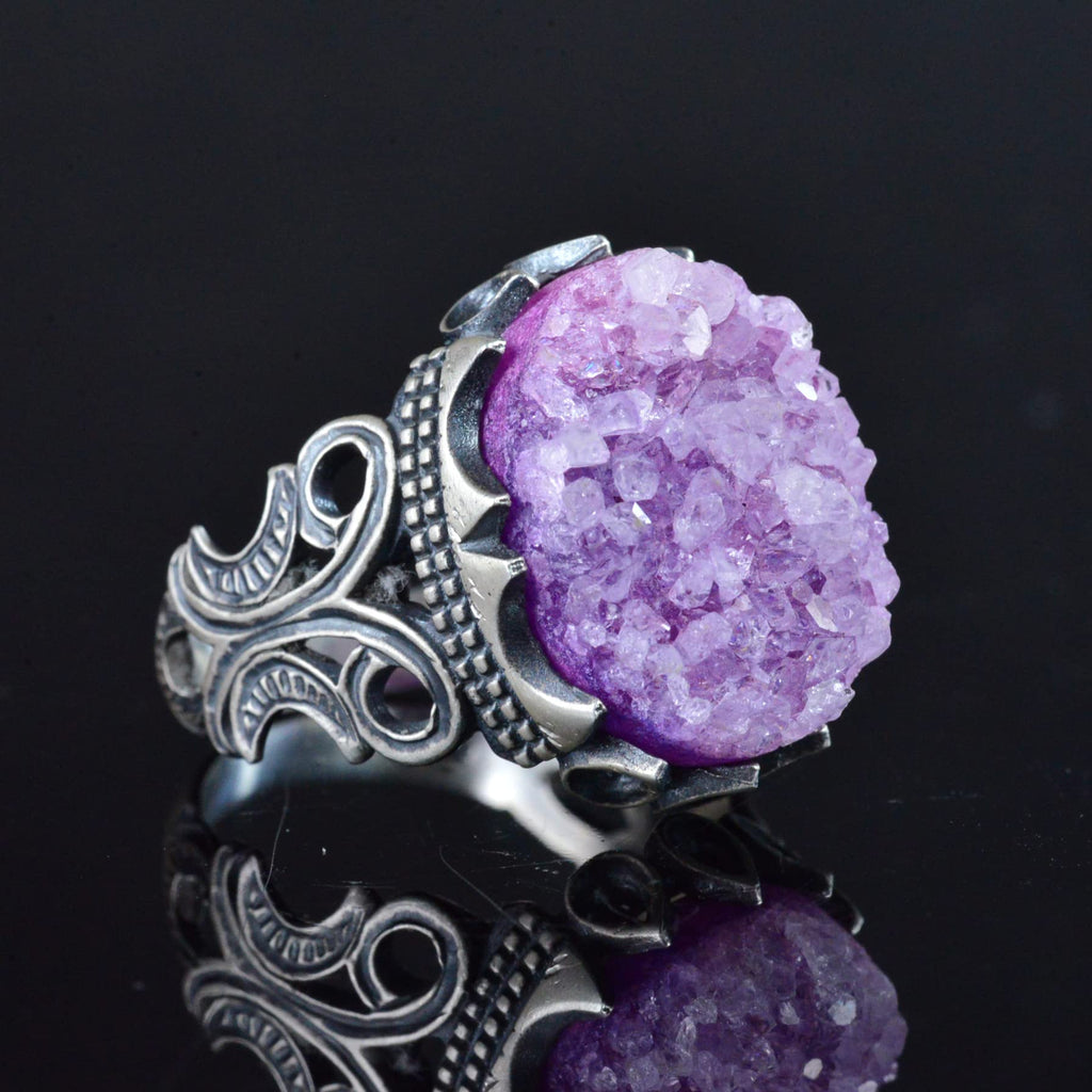 Drusy Quartz Stone Ring — 7