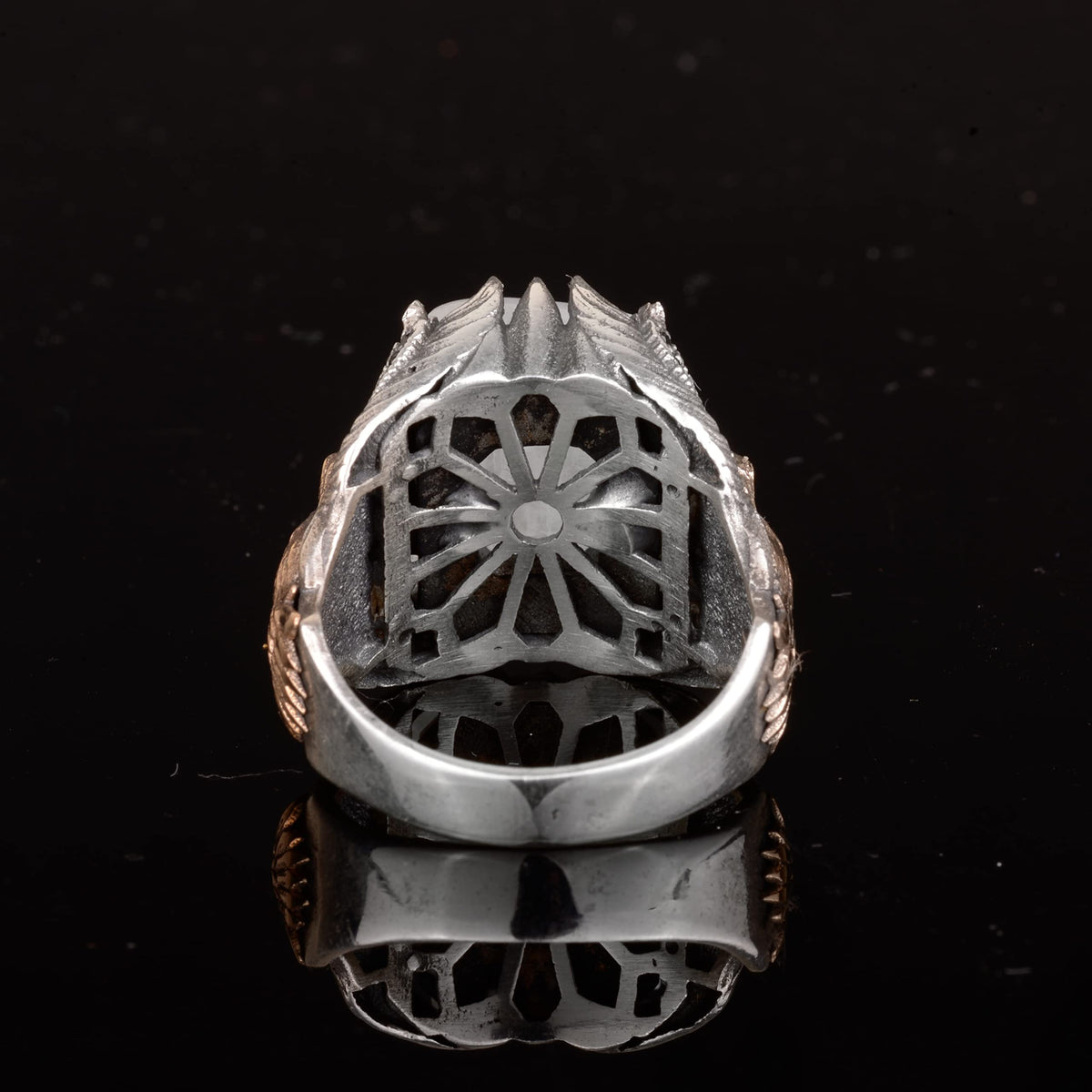 Natural Moonstone Eagle Men's Ring — 9