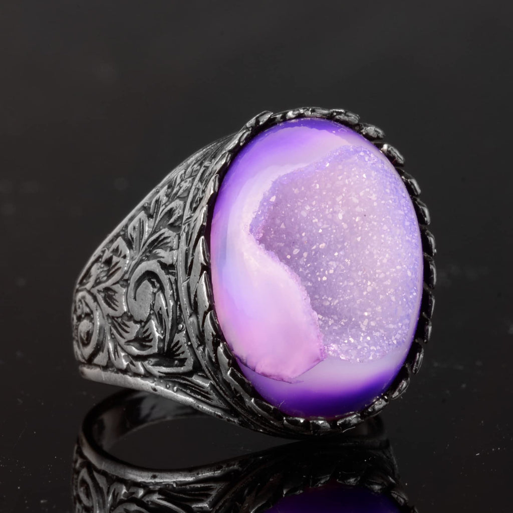 Natural Druzy Crystal Quartz Gemstone Ring — 5