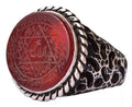 David Star Ring, Solomon Seal, 925 Sterling Silver Men's Ring, Gray