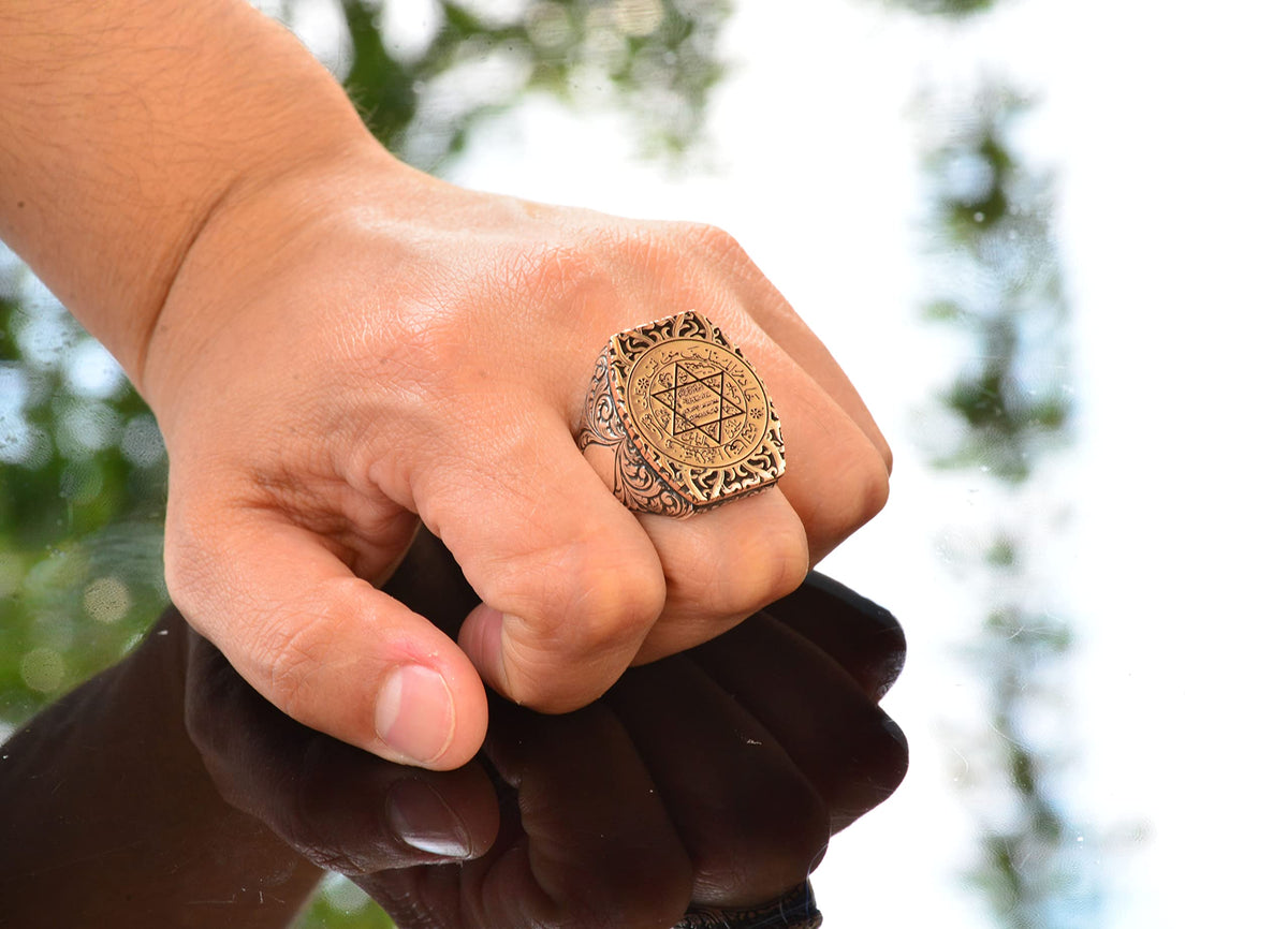 David Star Ring, Kabbalah Ring, 925 Sterling Silver King Solomon Seal Ring — 7