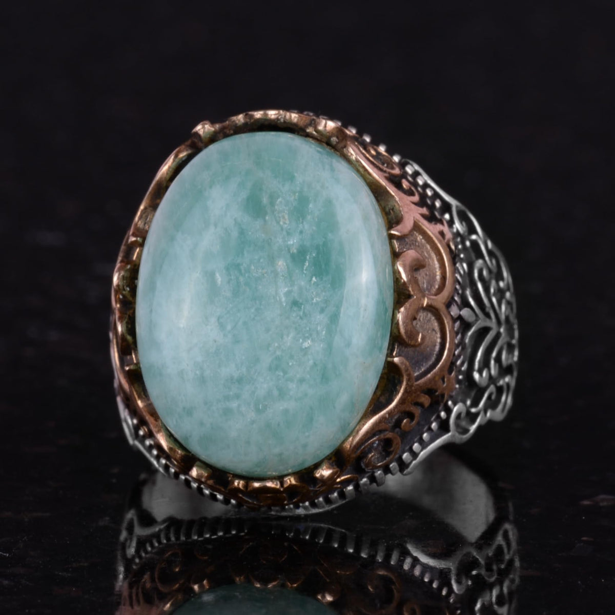 Natural Stone Handmade Ring - 925 Sterling Silver Ring — 6