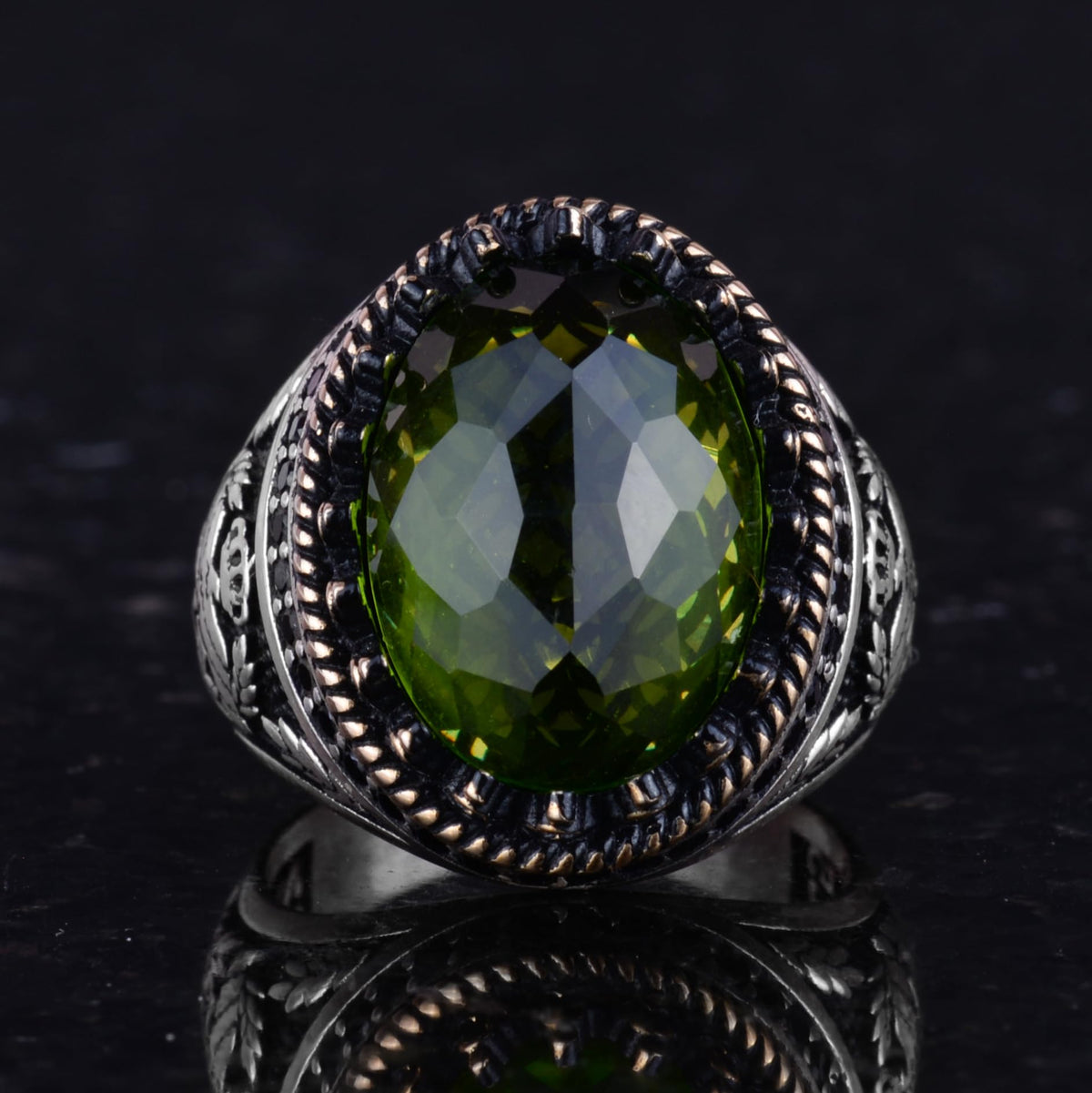 925 Sterling Silver Stone Ring, Eagle Symbol, Handmade Ring — 4